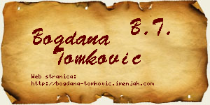 Bogdana Tomković vizit kartica